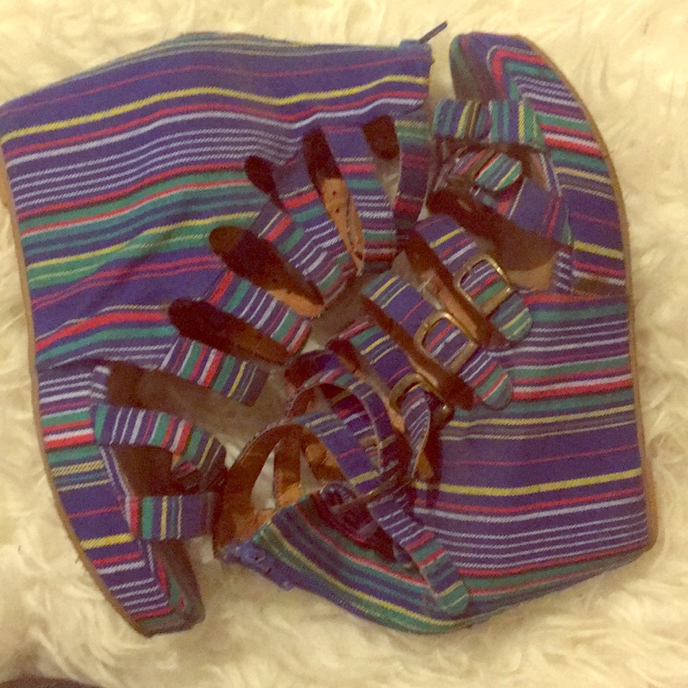 Jeffrey Campbell Multicolor Strappy Platforms